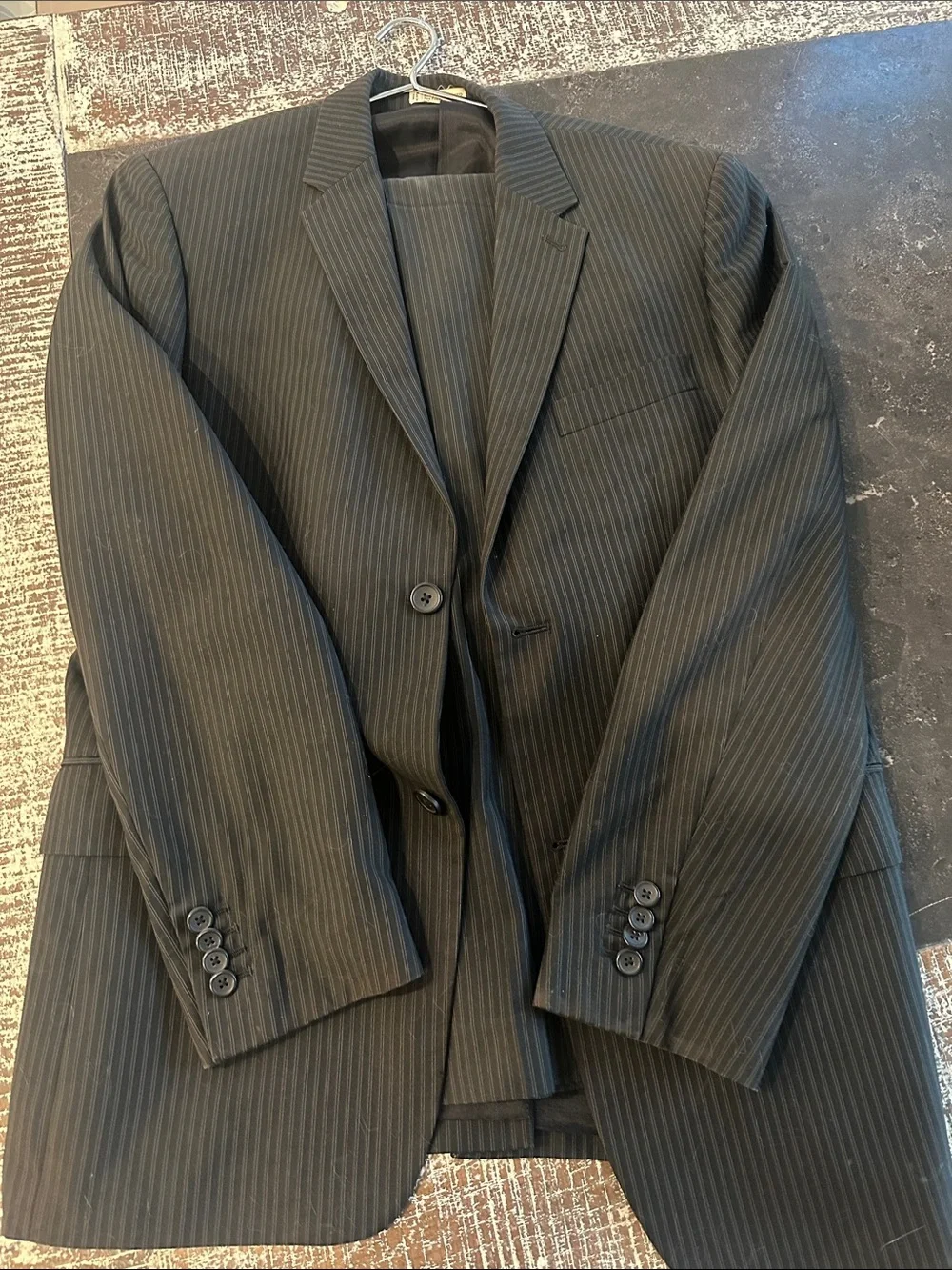 Men's Black Pinstripe Suit Blazer and pants